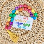 DIY Rainbow Wooden Bead Garland