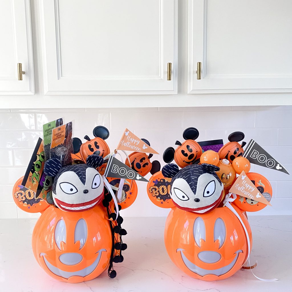 Mickey Pumpkin boo basket socially distanced Halloween