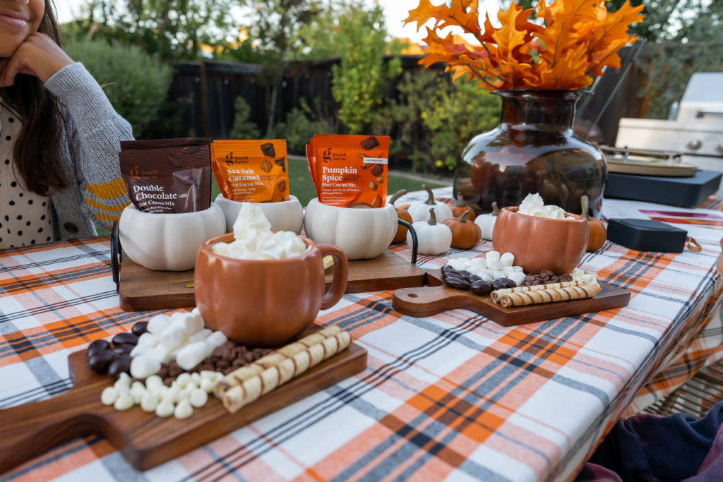 Build your own Hot cocoa board with Target Fall home collection- Hot cocoa with various toppings
